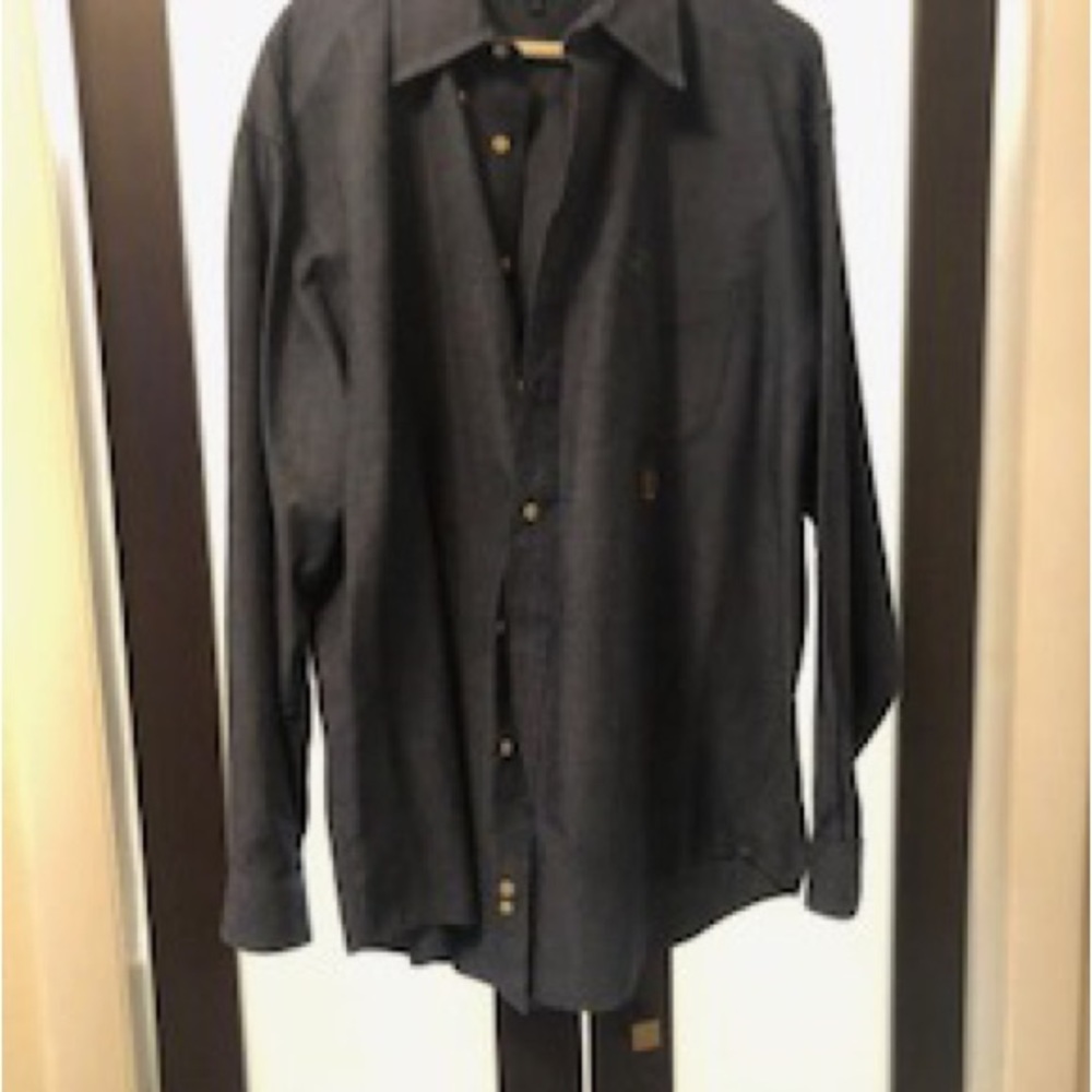 Like new Tommy Hilfiger blue denim cotton shirt large dry cleaned